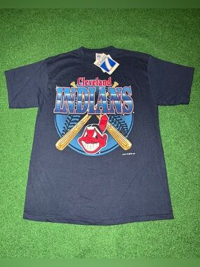 Cleveland Indians Logo 7 NWT Vintage 90s MLB Baseball Large T Shirt